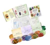 KieTeiiK Juego De 12 Manualidades con Piedras Preciosas Naturales Tarjetas Guía Y Bolsa Cordón para Niños Suministros Aprendizaje Creativo Niños