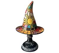 KieTeiiK Lámpara De con Sombrero Bruja para Halloween Iluminación Ambiental Resina Hecha A Mano Misteriosa Lámpara Estilo Retro con Brillo Amarillo Cálido