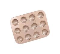 KieTeiiK Molde para Hornear De 6/12 Cavidades Revestimiento Antiadherente Forma Acero Carbono Bandeja Madeleine Hornear con Distribución Uniforme del Calor