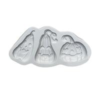 KieTeiiK Molde para Hornear De Elastómero Uso Múltiple Que Resalta Los Rostros Calabaza Halloween Cráneos Murciélagos para Manualidades Fondant Molde Elastómero Halloween