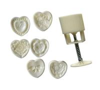 KieTeiiK Paquete De 7 Sellos para Galletas En Forma Corazón Moldes Pasteles Judías Verdes Sellos Galletas En Forma Corazón Bodas Y Fiestas Herramienta Hornear Abs