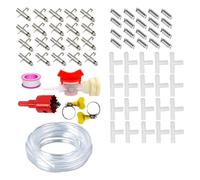 KieTeiiK Sistemas De Riego Automático para Mascotas 10/20 Piezas con Bebedero con Tetinas A Prueba Herrumbre Y Accesorios Fácil Instalación para Animales Pequeños Sistemas Riego Automático