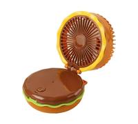 KieTeiiK Ventilador de mano con forma de hamburguesa de batería de una sola velocidad para oficinas de noche o actividades al aire libre, ventilador de hamburguesa que funciona con pilas