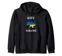 Kiev Ucrania Vintage Ucrania Bandera Mapa Diseño Sudadera con Capucha
