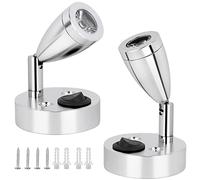 kieyeeno 2PCS Luz de Lectura LED 12V, 3W Lámpara de Pared Regulable 3000K con Interruptor para Barco Autocaravana Caravana Camper Cabina Camión