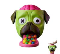 KIEYIQE Dispensador de dulces Candy Creeper Zombie Pug, Máquina de dulces Brain Press para Halloween, Compatible con dulces populares, Acción con resorte para amantes de los pugs (1pc)