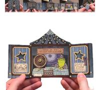 KIEYIQE Horacio el Sabio - Tarjeta emergente navideña del gran astrólogo sapo, tarjeta de felicitación navideña de circo y astrología de fantasía en capas 3D, regalo coleccionable mágico único (1pcs)