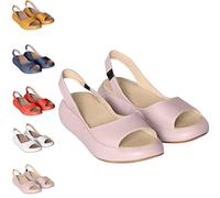 KIEYIQE Sandali yerali, comodi sandali piatti da donna yera, suola che assorbiva gli urti adatti a tutte le forme del piede, soletta ortotica (Pink,36)