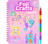 KIFHCMPR Foil Crafts Kids-Princess,Craft Kit Kids, DIY Creative Artistic Activity for Kids, DIY Activity Kits, Travel Set, Gifts for Kids Girl 4+ Years Christmas Birthday