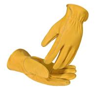 KIFSDLF 1 par de guantes trabajo cuero con agarre flexible, muñeca estirable, guante vacuno resistente Para soldadura(M)