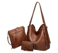 KIFSDLF Bolso de mano cuero for mujer, bandolera con asa superior, piel vaca encerada al aceite, tipo mensajero para Universidad Trabajo Vacaciones(Light brown)