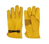 KIFSDLF Guante de trabajo cuero, guantes protección seguridad for soldadura vacuno suave, trabajadores Para soldadura(L)