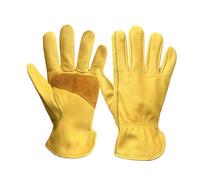 KIFSDLF Guantes de cuero for acampar al aire libre, resistentes calor, a prueba quemaduras, a puñaladas, for reparación soldadura eléctrica Para soldadura(L)