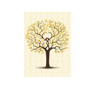 KIFSDLF Libro de Invitados Boda, árbol con Huellas Dactilares, Lienzo, póster artístico Pared, Regalo, Firma, Recuerdo Matrimonio for decoración Fiesta(Color02,35x50cm 14x20inch)