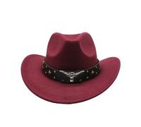 KIFSDLF Sombrero de vaquero occidental lana for hombre y mujer, sombrero for caballero, señora, invierno, otoño, Jazz, vaquera para Viaje Fiesta Boda Compras(Dark Green,Child 52-54CM)