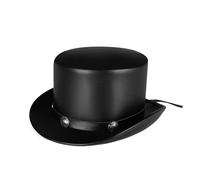 KIFSDLF Sombrero gótico punk steampunk, gorra de cúpula cuero PU retro industrial, disfraz bruja mágica unisex para Viaje Fiesta Boda Compras(Color1)