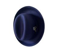 KIFSDLF Sombreros Fedora de fieltro lana for hombres Roll Up Gentleman Jazz Hat Party Dress Cap para Viaje Fiesta Boda Compras(Deep Blue)