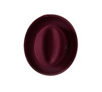 KIFSDLF Sombreros Fedora de fieltro lana for hombres Roll Up Gentleman Jazz Hat Party Dress Cap para Viaje Fiesta Boda Compras(Burgundy)