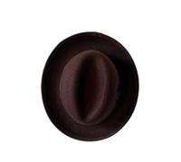 KIFSDLF Sombreros Fedora de fieltro lana for hombres Roll Up Gentleman Jazz Hat Party Dress Cap para Viaje Fiesta Boda Compras(Coffee)