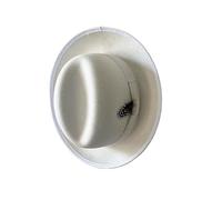 KIFSDLF Sombreros Fedora de fieltro lana for hombres Roll Up Gentleman Jazz Hat Party Dress Cap para Viaje Fiesta Boda Compras(WHITE)