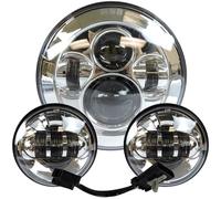 KIFWGIH Moto Faros Delanteros para Touring para Electra para Glide para Road para King para Softail para Noche para Tren Faro Proyector LED De 7 "Luz Antiniebla Paso 4,5"