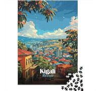 Kigali Skyline Rompecabezas Rwanda Travel Poster 1000 Piezas Papel Reciclado Adultos Y Mayores De 12 Años Rompecabezas para Adultos Divertido Y Desafiante Juego Familiar 70x50cm/1000pcs
