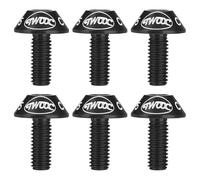 Kigauru 6 tornillos hexagonales de aleación de aluminio M5 x 12 mm, mecanizado de precisión CNC, tornillos de rosca, soporte de botella de bicicleta, herramienta de tornillo, color negro