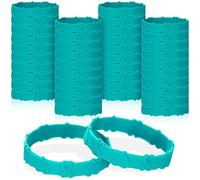 Kigeli 100 pulseras de concientización sobre el cáncer de ovario, cinta de concienciación sobre el suicidio, cinta de silicona, cinta verde azulada, concienciación de agresión sexual, producto de goma