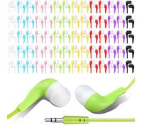 Kigeli Paquete de 100 Auriculares intraurales para Estudiantes, para Aula, Escuela, bibliotecas, Estudiantes, Adolescentes, compatibles con la mayoría de interfaces de 3.5 mm (Multicolor)