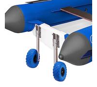 KigerNee Juego de 2 ruedas para bote inflable, 2 unidades, 25 cm, con soporte de acero inoxidable, ruedas de transporte, capacidad de carga de 150 kg, para botes inflables, kayaks, yates, remolques