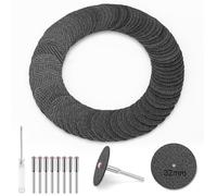 Kigniote 80 discos de corte para Dremel con 8 piezas de mandril de 3 mm, discos de corte de metal de 32 mm para herramienta multifunción para ranurado, fresado y corte de acero inoxidable, hierro y