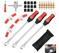 Kigniote Lote de 27 Desmontadora de Neumáticos Palanca de Neumáticos Palanca de Neumáticos de Metal Llave para Desmontar Neumaticos-per Moto, Scooter, Auto, Biciclette, con 3 Protezioni per i Cerchi