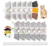 Kigniote Paquete de 12 filtros de fuente de agua para gatos para fuente inalámbrica de acero inoxidable de 3.5 L para beber para modelo PW04, filtro de repuesto de agua para mascotas de filtración de