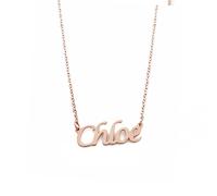 Kigu Chloe Collar con Nombre - Chapado en Oro Rosa de 18 Quilates Personalizado - Cadena Ajustable