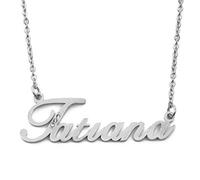 Kigu Tatiana Collar con nombre personalizado - tono plateado de 18 quilates - Joyería personalizada - Incluye embalaje de regalo