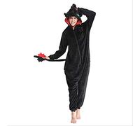 Kigurumi Dragon Onesies Animal Invierno Franela Pijamas Adultos Fiesta de Halloween Traje Mono L Negro