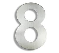 KIHENE Número de Casa de Acero Inoxidable de 15/20/30cm, señal de dirección Plateada #0-9, números Huisnummer for Exteriores, Números de Casa, Casa Exterior Grande (Color : 8, Size : 30cm)