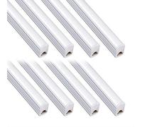 Kihung Luz LED de tienda de 2 pies (paquete de 8) - 10 W, 1100 lm, 4000 K, blanco frío, barra de luz para debajo del armario y techo para habitación, con cable eléctrico con interruptor de encendido