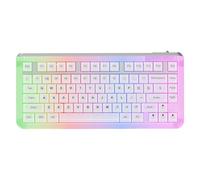 KiiBoom Jade75 75% CNC+UV Resin Molding Teclado mecánico con RGB, BT5.0/USB-C/2.4 GHz Wireless Gaming Keyboard, QMK&VIA programable, Hot-Swappable para Windows/Mac/Linux (transparente)