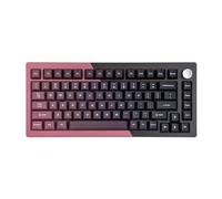 KiiBoom Loop 75 75% CNC Gradient Aluminium Gaming Keyboard, BT5.0/2.4GHz/USB-C Wired QMK/VIA, teclado mecánico, con diseño múltiple, placa FR4, RGB para Wi (rojo negro)