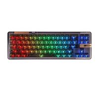 KiiBoom Phantom 68 Teclado mecánico montado en junta de vidrio intercambiable en caliente, BT5.0/2.4GHz/USB-C con cable inalámbrico NKRO Gaming Keyboard con RGB, batería de 4000 mAh para Win/Mac