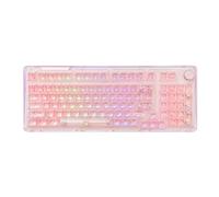 KiiBoom Phantom 98 Hot Swappable Crystal Gasket-Mounted Mechanical Keyboard Triple Mode NKRO Gaming Keyboard con RGB orientado hacia el sur, Clear Keycaps, batería de 8000 mAh para Win/Mac (rosa)