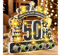 kiimiipa 50.Geburtstag Geldgeschenk,50.Geburtstag Mann Frau mit LED Lichterkette,Geschenke zum 50 Geburtstag,50 Geburtstag Deko Geldgeschenke,50 Jahre Geburtstag Geld Geschenk Tisch Party(50)