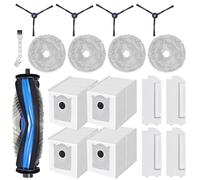 KiimSin Accesorios para ECOVACS DEEBOT Mini Robot Aspirador, 1 Cepillo Principal, 4 paños, 4 Bolsas para Polvo, 4 HEPA filtros, 4 cepillos Laterale