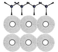 KiimSin paño de fregona + Cepillo Lateral Accesorios para ECOVACS DEEBOT T30 Pro Omni / T30 Omni / T30S Combo Complete Robot Aspirador Repuesto, 6 paño de fregona + 4 Cepillo Lateral