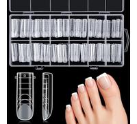 Kiiwah 120 Piezas Uñas Postizas para Pies, Moldes Uñas Acrilicas con Líneas de Escala Duradero Dual System Form Nails Molde Extensión para Dedos de los Pies para Amantes de la Manicura