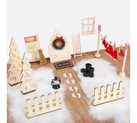 Kiiwah 15 Piezas Juego de Puerta Elfo Navidad, Reutilizable Casita Elfo Navidad Juego de Puertas de Gnomo Puerta de Duendes Navideños Incluye Juego de Tendedero, Puerta, Botas, Corona
