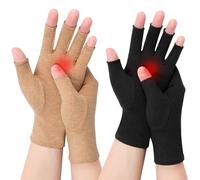 Kiiwah 2 Pares Guantes Artrosis, Guantes De Compresión Artritis para Mujer Hombres, Guantes sin Dedos Alivian El Dolor de Rsi Tunel Carpiano, Dolor de Manos, Reumatoide, Sindrome de Raynaud