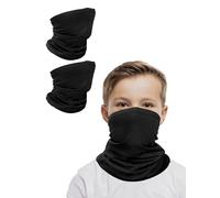 Kiiwah 2 Piezas Braga Cuello Fino para Niño Niña, Bufanda Niño Transpirable para Primavera Verano (Negro)