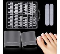 Kiiwah 240 Piezas Mate Uñas Postizas para Los Pies, 12 Tamaños Acrílicas Transparentes Tips Uñas Fake Toenail Tips para Mujeres Niñas Salón de Uñas Arte DIY